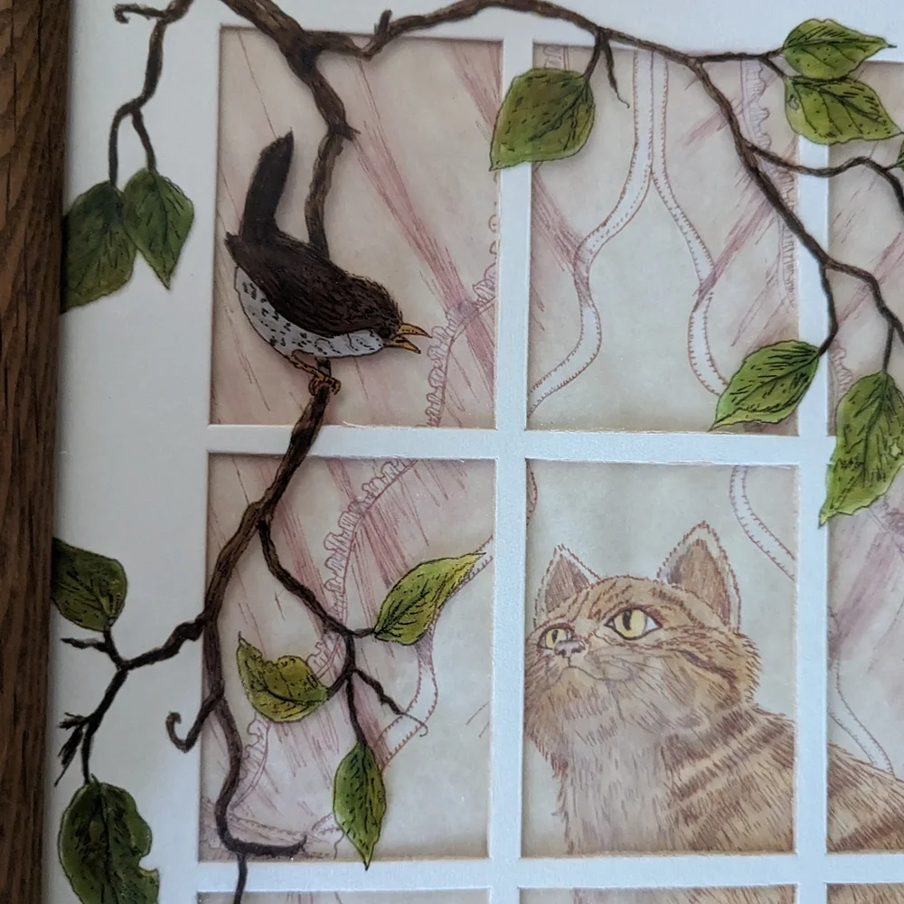 3/$45 Unusual Framed 11 X 14 Cat Watercolor Artwork - Picture 5 of 5